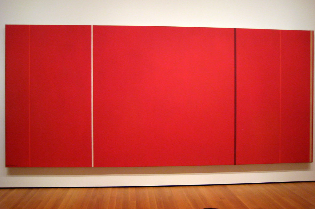 a painting of solid red