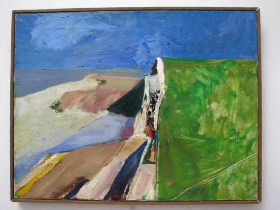 A landscape painted in multiple colors
