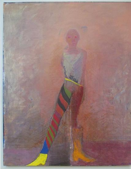A standing figure in multiple colors