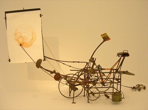 A bicycle that has been modified to draw when you ride it