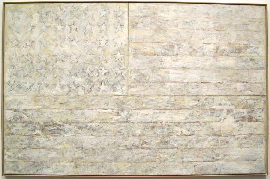 a white washed American flag