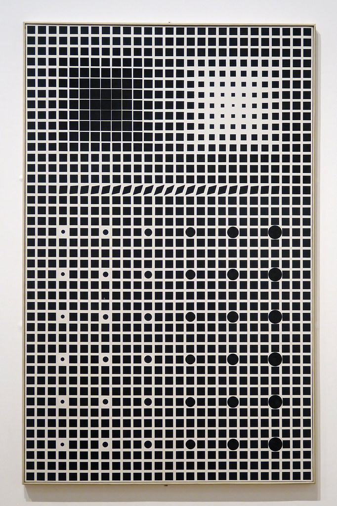 black and white rectangle with squares and circles