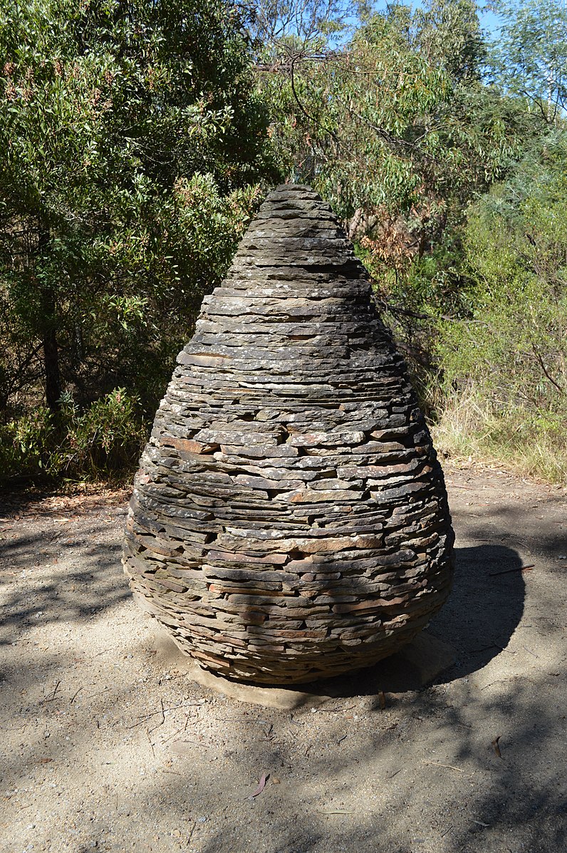 stacked stone in an egg shape