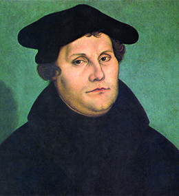 Una pintura representa a Martín Lutero.