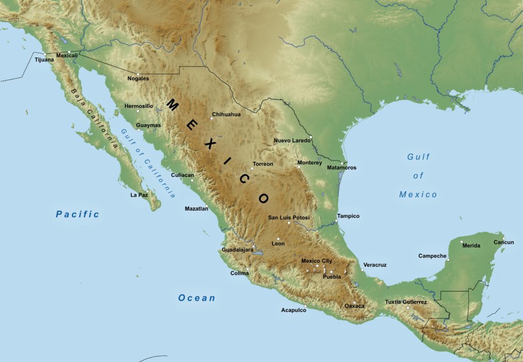 mapa físico de México