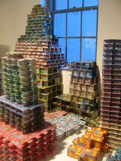 lottery cards set in a pattern of houses and high rises