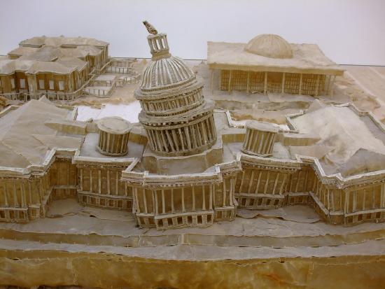 a government building with a large dome made from dog chews