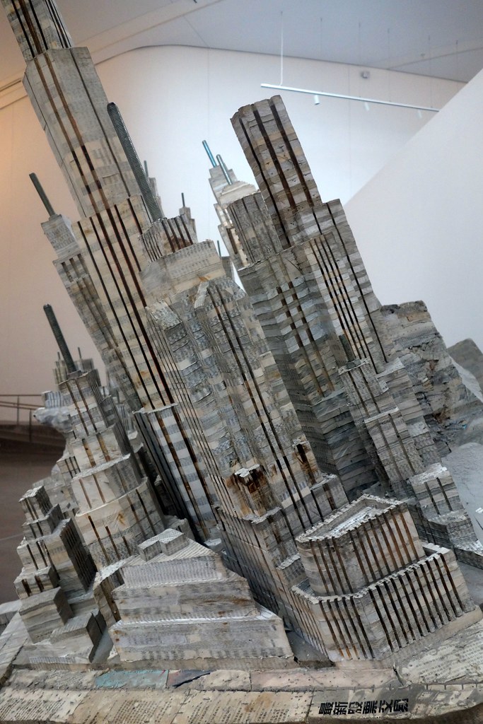 a city scape made out of old books