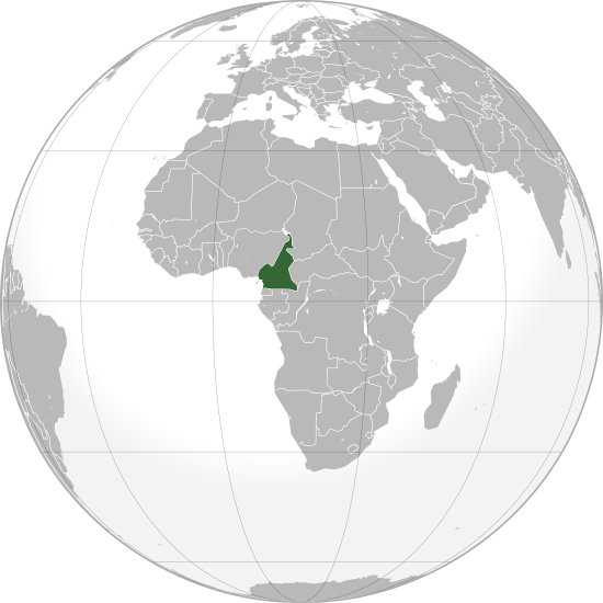 Cameroon on a map of Africa