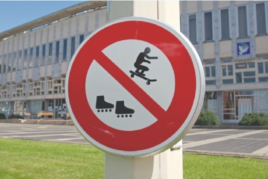 A no-skating allowed sign