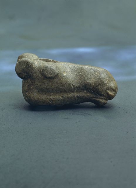 Stone shaped like the head of an elk with round ears
