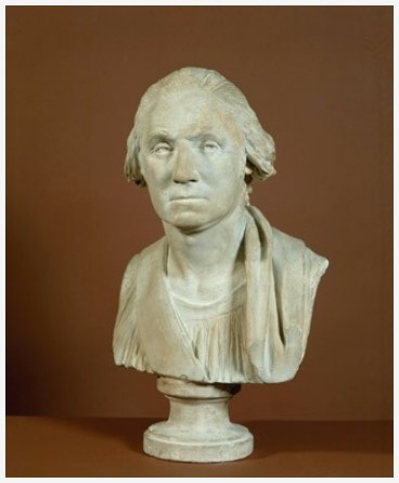 Stone bust of a man's head and neck