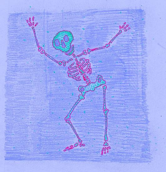 Drawing of a skeleton
