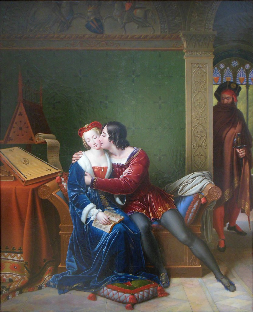 19th century painting of two lovers