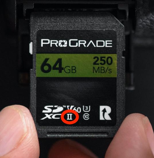 Person holding SD card. On the card roman number 2 is circled in red.