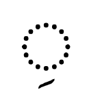 The shape of the short vowel "Kasrah"