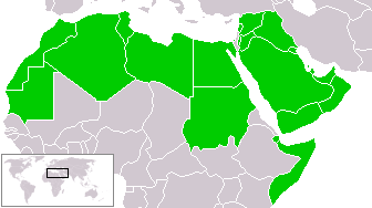 map showing 22 arab countries