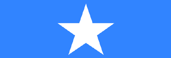 Flag of Somalia blue and white ribbon bars.