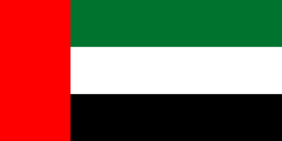 Flag of United Arab Emirates red, green, white, and black.