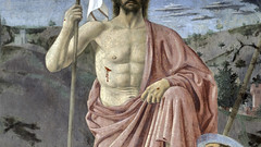 Piero, La Resurrección, detalle del pecho de Cristo y heridas