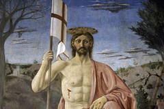 Piero, La Resurrección, detalle con Cristo