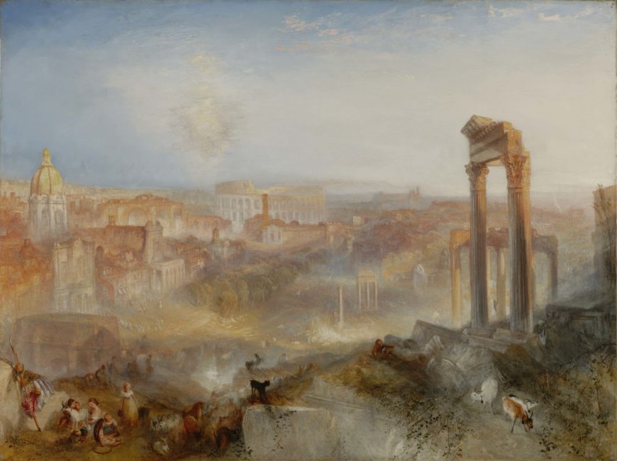 Joseph Mallord William Turner, Roma moderna - Campo Vaccino, 1839, óleo sobre lienzo, 91.8 x 122.6 cm (El Museo J. Paul Getty)