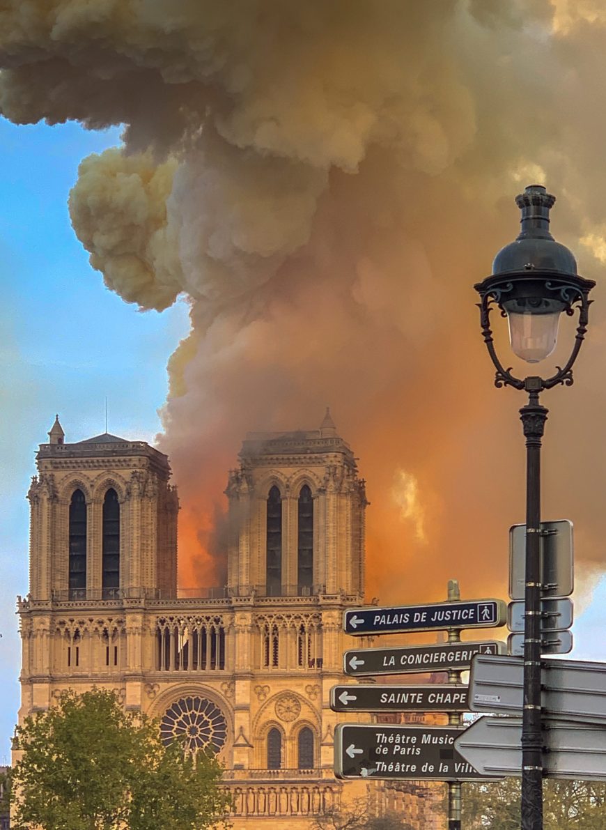 Abril 2019 Incendio en Notre Dame de París (Foto: Milliped, CC BY-SA 4.0)