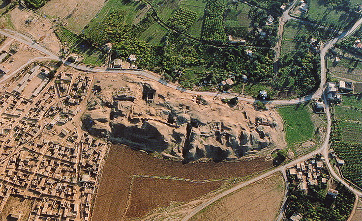Dile a es-sultán, sitio arqueológico de Jerico desde el aire (foto: Fullo88, dominio público)