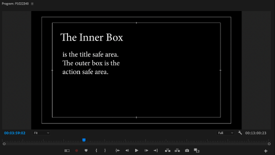 Video text in editing software with title contrasting size. 