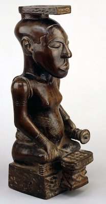 Ndop, wooden carving of King Shyaam aMbul aNgoong, from the Democratic Republic of Congo (formerly Zaire), late 18th century, wood, 55 cm high (British Museum)