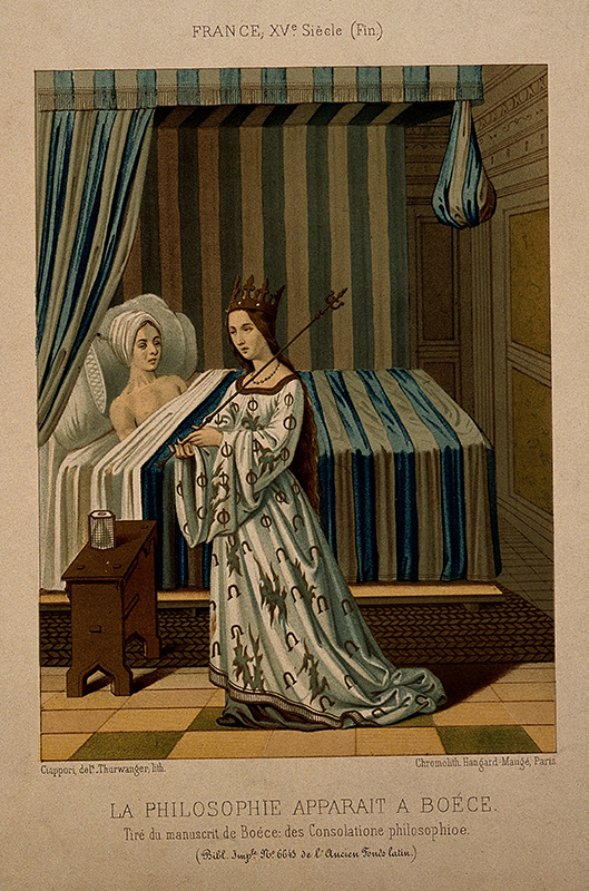 Página de um texto mostrando a imagem de um homem na cama com uma mulher ajoelhada ao seu lado.