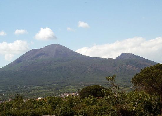 View of Mount Vesuvius from Pompeii