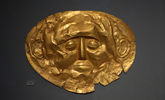 Gold mask from Grave Circle A at Mycenae, Greece