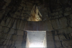 Interior view of lintel and relieving triangle, Treasury of Atreus