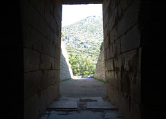 Looking out from the threshold, Treasury of Atreus
