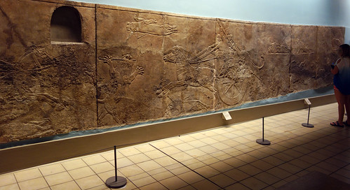 Cacerías de León de Ashurbanipal, vista de relieve