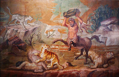 Pair of Centaurs Fighting Cats of Prey