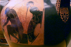 Exekias, Attic black figure amphora, detail with Ajax's shield