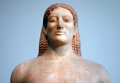 Anavysos Kouros, bust detail, c. 530 B.C.E.