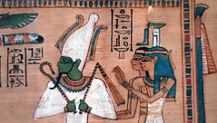 Hunefer's Book of the Dead, detail with Osiris (close)