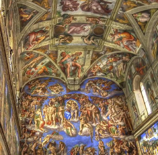 Image of the ceiling of the Sistine Chapel
