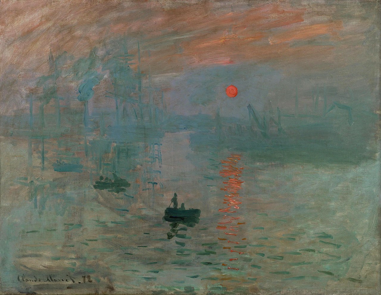 Picture of Claude Monet's painting titled "Impression, Sunrise."
