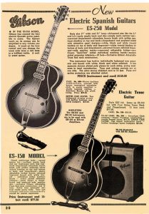 Advertisement for Gibson guitars.