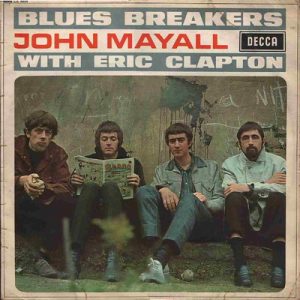 Newspaper cutout of the Blues Breakers, including John Mayall with Eric Clapton (1966)