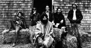 Black and white photo of The Grateful Dead (1970)