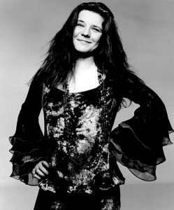 Black and white photo of Janis Joplin (1970)