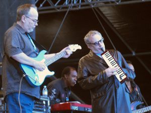 Color photo of Becker and Fagen of Steely Dan at Pori Jazz
