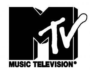 Black and white MTV logo.