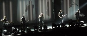 Color photo of Nine Inch Nails live.