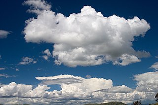 White and grey cumulus mediocris clouds 